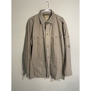 Cabela's Safari Series Shirt Men's XLT Gray Hunting Outdoor Map‎ Print Shacket